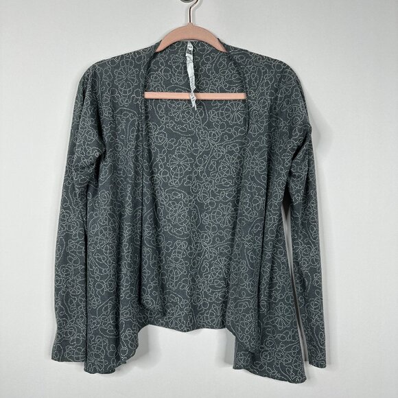 2/$24 Eastern Mountain Sports Doodle Open Cardigan Gray Small #A0513 TRB3 - Picture 3 of 8